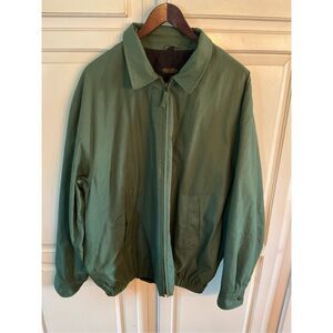 Brooks Brothers Active Full Zip Jacket Sz XL Olive Green Golf  Lightweight